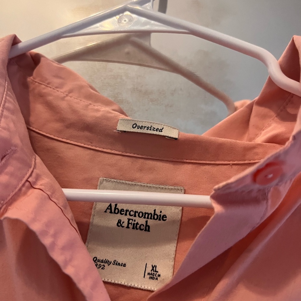 Abercrombie Oversized Pink Button Up